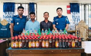 দিরাইয়ে ৭০ লিটার মদসহ আটক ২