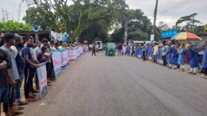 ছাতকে সৈয়দ আব্দুল হান্নান হাফিজ সাহেবের হত্যাকারীদের গ্রেফতার ও দৃষ্টান্তমুলক শাস্তির দাবীতে মানববন্ধন