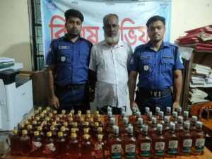 ছাতকে ৭৮ বোতল বিদেশী মদসহ মাদক কারবারি গ্রেফতার