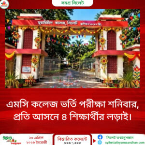 এমসি কলেজ ভর্তি পরীক্ষা শনিবার, প্রতি আসনে ৪ শিক্ষার্থীর লড়াই